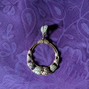 Rose gold leaf pendant